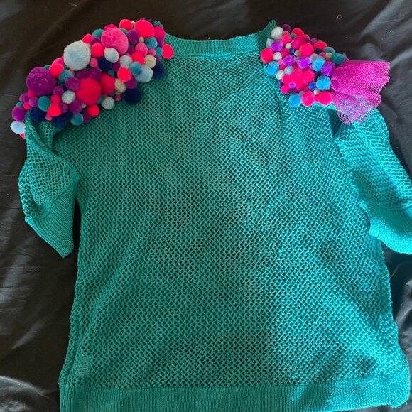 Dolman Sleeve Sweater with DIY pom-poms and tulle ruffle - Picture 9 of 9